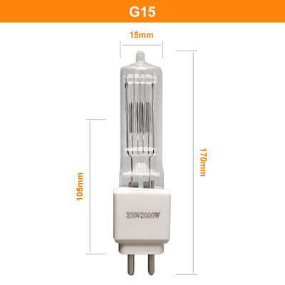 лампа G15 3200K кварца шарика галоида 110V 230v 2000w для театра киностудии