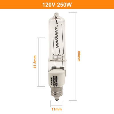 лампа аппаратуры канделябров Jd E11 шарика галоида конца 120V 250W одиночная мини