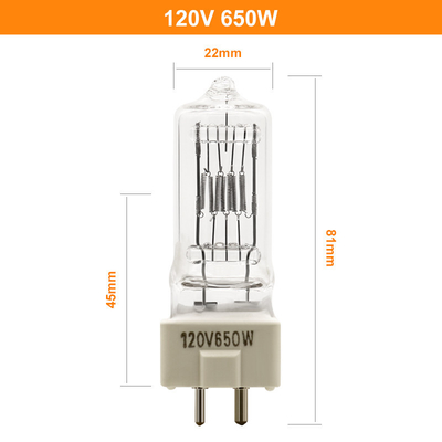 Шарик фары галоида кварца лампы 120V галоида Gy9 5 650w